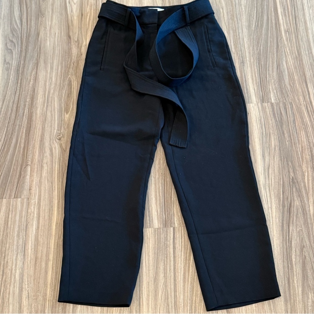 Wilfred Black Tie Front Cropped Trouser Crepe Pants Size 6 - Picture 6 of 15